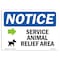 Signmission OSHA Notice Sign, 7" Height, Aluminum, Service Animal Relief Area (Right Sign With Symbol, Landscape OS-NS-A-710-L-18285 - alternate 1